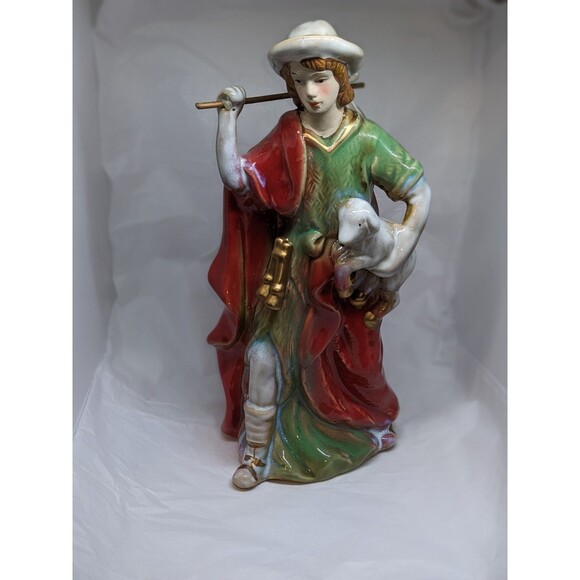 VTG Classic Elements Large Ceramic Shepard/Sheep from Nativity Set - Picture 1 of 8